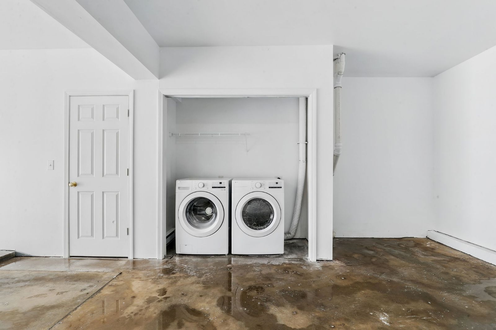 Washer and dryer at garage level